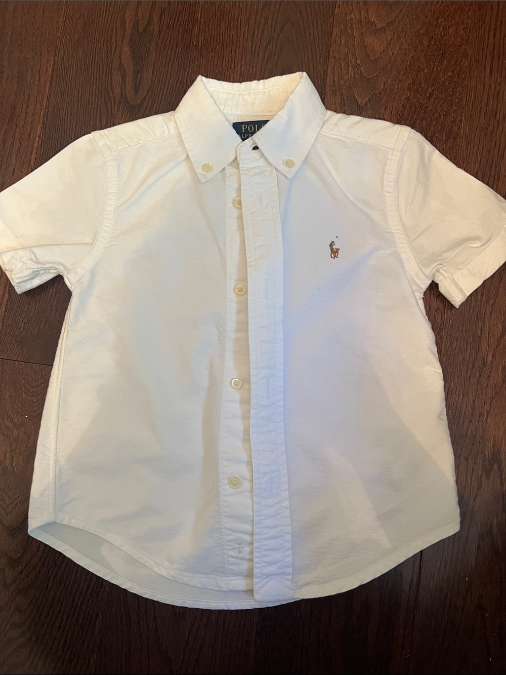 Polo by Ralph Lauren White Short-Sleeve Button-Down Shirt with Embroidered Pony
